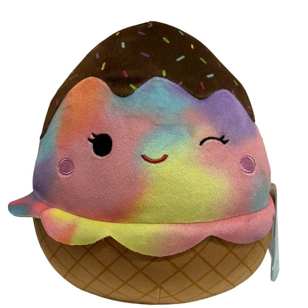 Squishmallow Glady Rainbow Ice Cream Tie Dye 8" Plush Pillow Kelly Toy New USA